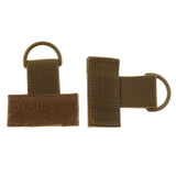 Maxbell 4x2 Pieces Outdoor MOLLE Nylon Webbing T Hook & Loop D Key Ring Tan