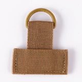 Maxbell 4x2 Pieces Outdoor MOLLE Nylon Webbing T Hook & Loop D Key Ring Tan