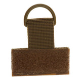 Maxbell 4x2 Pieces Outdoor MOLLE Nylon Webbing T Hook & Loop D Key Ring Tan