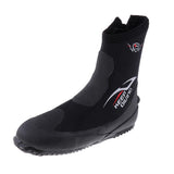2xWetsuits Neoprene 5mm Hi Cut Zipper Boot Snorkeling Diving Boots L (41-42)