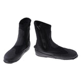 2xWetsuits Neoprene 5mm Hi Cut Zipper Boot Snorkeling Diving Boots L (41-42)