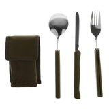Maxbell Stainless Steel Folding Cutlery Set Spoon Fork Knife for Camping Picnic BBQ - Aladdin Shoppers