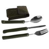 Maxbell Stainless Steel Folding Cutlery Set Spoon Fork Knife for Camping Picnic BBQ - Aladdin Shoppers