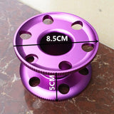Maxbell 2x Empty Aluminum Alloy Scuba Diving Finger Reel Guide Line Spool Red Purple