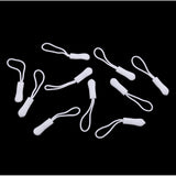 Maxbell 10Pcs Plastic Zipper Pull Cord Zip Puller Slider for Clothes Bags White - Aladdin Shoppers
