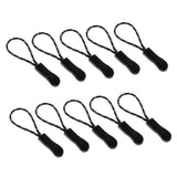 Maxbell 10Pcs Plastic Zipper Pull Cord Zip Puller Slider for Clothes Bags Black - Aladdin Shoppers