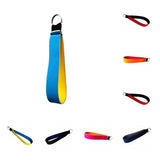 Maxbell Neoprene Wristlet Keychain Wrist Strap Band Key Holder Split Ring Red+Blue