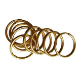 Maxbell 20 Pieces Brass Round Split Key Hold Chain Rings Keyring Loop 15mm/12mm Gift