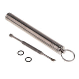 Maxbell Maxbell Titanium Alloy Camping Toothpick Box Ear Pick Holder with Ear Pick Silver