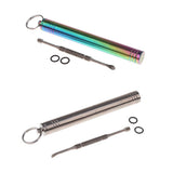 Maxbell Maxbell Titanium Alloy Camping Toothpick Box Ear Pick Holder with Ear Pick Silver