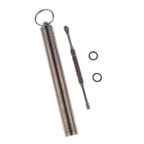Maxbell Maxbell Titanium Alloy Camping Toothpick Box Ear Pick Holder with Ear Pick Silver