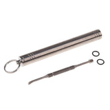 Maxbell Maxbell Titanium Alloy Camping Toothpick Box Ear Pick Holder with Ear Pick Silver