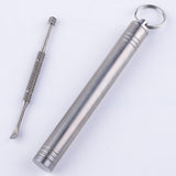 Maxbell Maxbell Titanium Alloy Camping Toothpick Box Ear Pick Holder with Ear Pick Silver