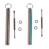 Maxbell Maxbell Titanium Alloy Camping Toothpick Box Ear Pick Holder with Ear Pick Silver