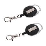 Maxbell 3x2 Pieces Retractable Keychain Key Ring Recoil Pull Reel Belt Clip