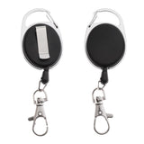 Maxbell 3x2 Pieces Retractable Keychain Key Ring Recoil Pull Reel Belt Clip