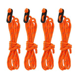 Maxbell 4x4pcs Camping Tent Guyline Reflective Nylon Rope & Adjusters 4pcsx2m Orange A