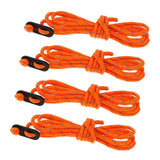 Maxbell 4x4pcs Camping Tent Guyline Reflective Nylon Rope & Adjusters 4pcsx2m Orange A