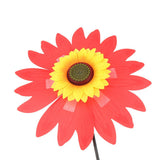 Maxbell Camping Sun Flower Windmill Spinner Garden Park Decoration Ornament Red