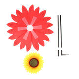 Maxbell Camping Sun Flower Windmill Spinner Garden Park Decoration Ornament Red