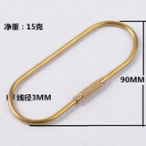 Maxbell 5 Pieces Brass Screw Lock Keychain Ring Clip Tool Hook Clasp O shape