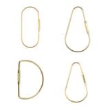 Maxbell 5 Pieces Brass Screw Lock Keychain Ring Clip Tool Hook Clasp O shape