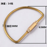 Maxbell 5 Pieces Brass Screw Lock Keychain Ring Clip Tool Hook Clasp D shape