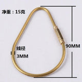 Maxbell 5 Pieces Brass Screw Lock Keychain Ring Clip Tool Hook Clasp Big A shape