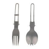 Maxbell 2Pcs Portable Camping Picnic Spoon Fork Cutter Stainless Steel Spork