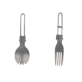 Maxbell 2Pcs Portable Camping Picnic Spoon Fork Cutter Stainless Steel Spork