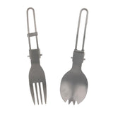 Maxbell 2Pcs Portable Camping Picnic Spoon Fork Cutter Stainless Steel Spork