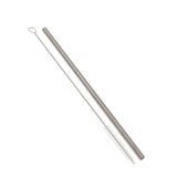 Maxbell 2 Pieces 192mm Long Titanium Drinking Straws with Cleaning Brush Straight