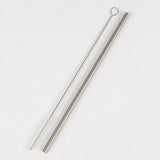 Maxbell 2 Pieces 192mm Long Titanium Drinking Straws with Cleaning Brush Straight