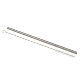 Maxbell 2 Pieces 192mm Long Titanium Drinking Straws with Cleaning Brush Straight