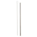 Maxbell 2 Pieces 192mm Long Titanium Drinking Straws with Cleaning Brush Straight
