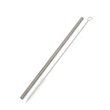 Maxbell 2 Pieces 192mm Long Titanium Drinking Straws with Cleaning Brush Straight