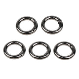 Maxbell 5 Pieces Zinc Alloy Round Spring Buckles Snap Hook Keychain Clip Black 10mm - Aladdin Shoppers