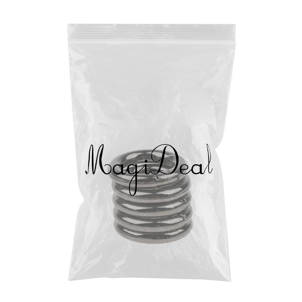 Maxbell Maxbell 5 Pieces Zinc Alloy Round Spring Buckles Snap Hook Keychain Clip Black 10mm