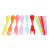 Maxbell 12 Pieces Portable Plastic Camping Tableware Set Chopsticks Spoons Forks - Aladdin Shoppers