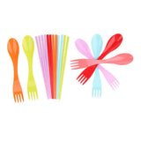 Maxbell 12 Pieces Portable Plastic Camping Tableware Set Chopsticks Spoons Forks - Aladdin Shoppers