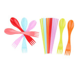 Maxbell 12 Pieces Portable Plastic Camping Tableware Set Chopsticks Spoons Forks - Aladdin Shoppers