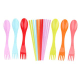 Maxbell 12 Pieces Portable Plastic Camping Tableware Set Chopsticks Spoons Forks - Aladdin Shoppers