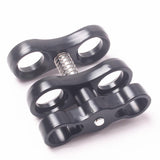 Maxbell 2 Pieces Underwater Diving Flashlight Torch Ball Join Connector Clamp Mount