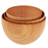 Maxbell 2xRound Wooden Cereal Bowl Food Container Camping Dinner Lunch Tableware M