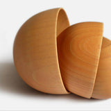 Maxbell 2xRound Wooden Cereal Bowl Food Container Camping Dinner Lunch Tableware M