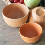 Maxbell 2xRound Wooden Cereal Bowl Food Container Camping Dinner Lunch Tableware M