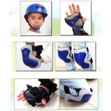 Maxbell 7 Pcs Kid Child Roller Skating Bicycle Helmet Knee Wrist Guard Elbow Pad Black M - Aladdin Shoppers