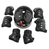Maxbell 7 Pcs Kid Child Roller Skating Bicycle Helmet Knee Wrist Guard Elbow Pad Black M - Aladdin Shoppers