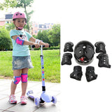 Maxbell 7 Pcs Kid Child Roller Skating Bicycle Helmet Knee Wrist Guard Elbow Pad Black M - Aladdin Shoppers