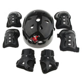 Maxbell 7 Pcs Kid Child Roller Skating Bicycle Helmet Knee Wrist Guard Elbow Pad Black M - Aladdin Shoppers